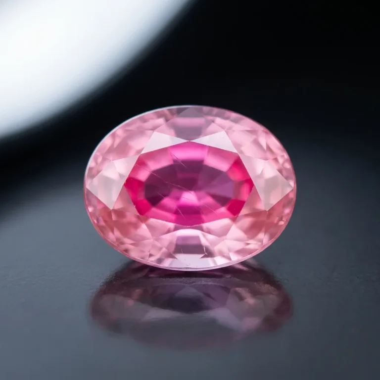 A pink Ceylon sapphire oval with a deeper pink centre