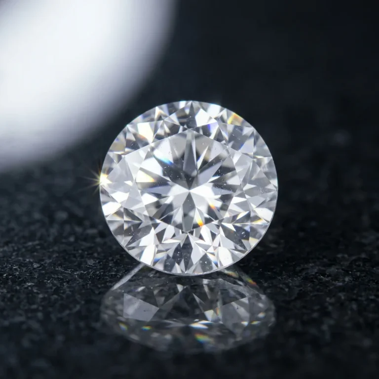 A colourless Ceylon white sapphire, round brilliant cut